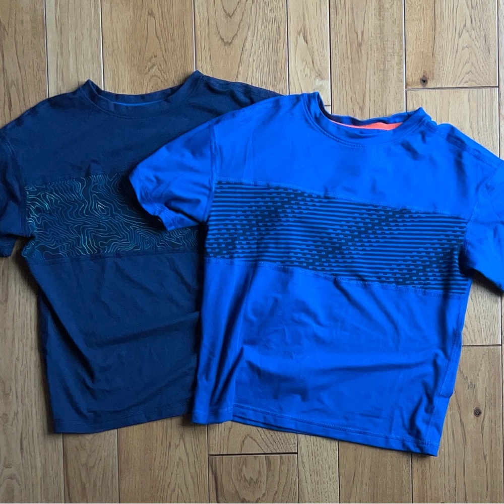 All in Motion (size 6) Blue and Black Short Sleeve Dri fit Tees, bundle of two